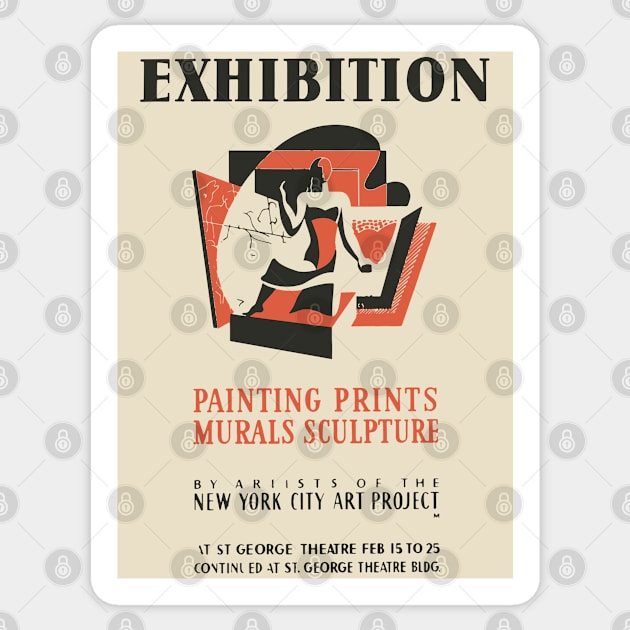 Vintage Fine Arts Exhibition Poster Sticker by TuncGK